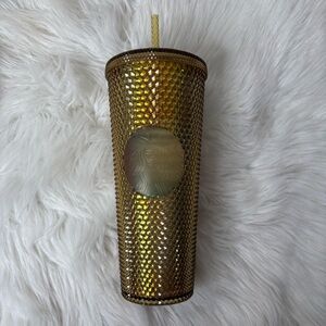 Starbucks Disney Parks 50th Anniversary Studded Gold 24oz Tumbler Cup NEW
